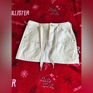 Beige botany White Skorts with Tie Waist and Built-in Shorts